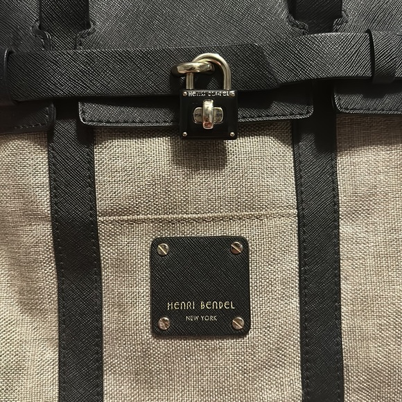 Henri Bendel Jetsetter Backpack - Canvas with Black and Gold - Picture 2 of 13